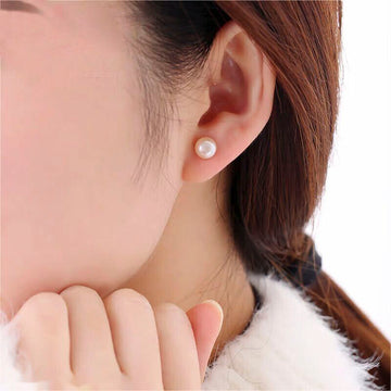 Tajade Flat Round 6-7mm S925 Silver Pearl Stud Earrings